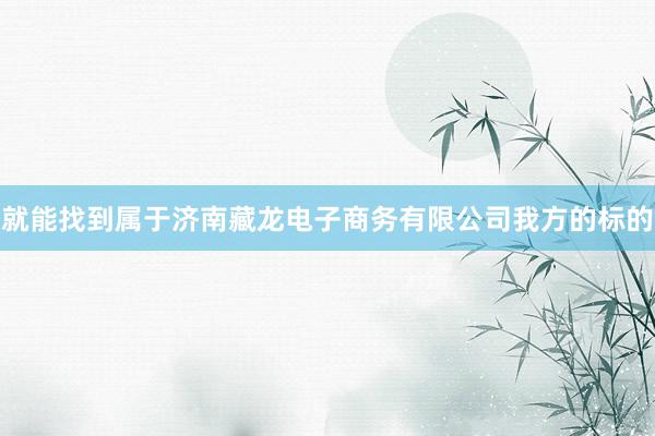就能找到属于济南藏龙电子商务有限公司我方的标的