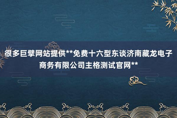 很多巨擘网站提供**免费十六型东谈济南藏龙电子商务有限公司主格测试官网**